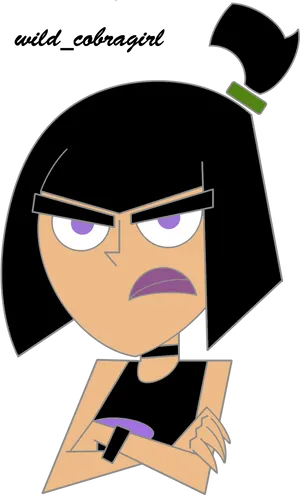 Angry_ Animated_ Girl_ Cartoon_ Character PNG image