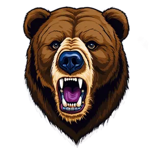 Angry Bear Head Design PNG 50 PNG
