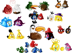 Angry_ Birds_ Character_ Collage PNG image