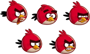 Angry Birds Red Character Expressions PNG image