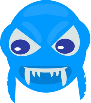 Angry Blue Cartoon Monster PNG image