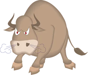 Angry Cartoon Bull