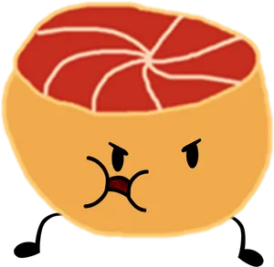 Angry Cartoon Grapefruit Character PNG