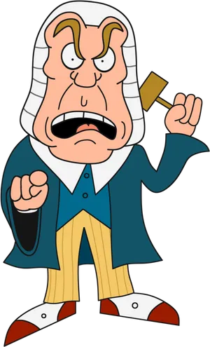 Angry Cartoon Judge Illustration PNG image