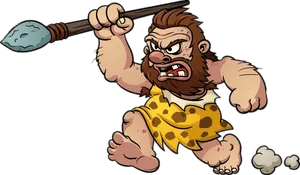Angry Caveman Cartoon PNG image