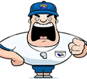 Angry Coach Cartoon Character PNG image