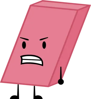 Angry Eraser Cartoon Character