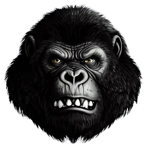 Angry Gorilla Black And White PNG Adk37 PNG