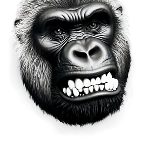 Angry Gorilla Black And White PNG Vwc PNG