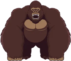 Angry Gorilla Cartoon PNG image
