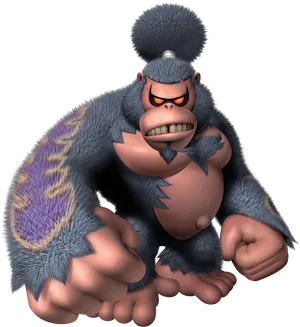 Angry_ Gorilla_ Character_ Render PNG image