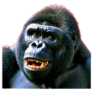 Angry Gorilla Face Close-up PNG 06252024 PNG