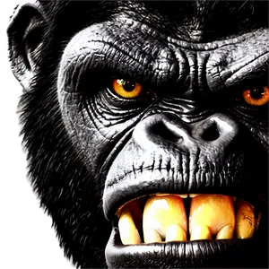 Angry Gorilla Face Close-up PNG Icc75 PNG