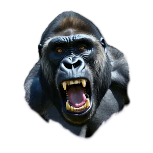 Angry Gorilla Growling PNG 06252024