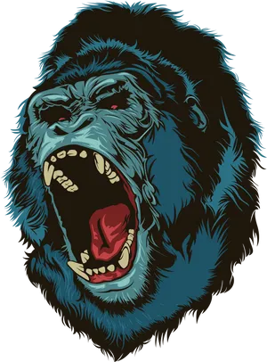 Angry Gorilla Illustration PNG image