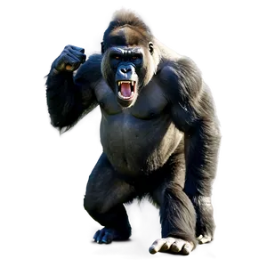 Angry Gorilla In Action PNG 76