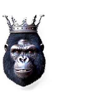 Angry Gorilla With Crown PNG 06252024