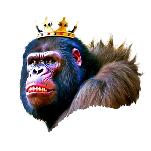 Angry Gorilla With Crown Png 45 PNG image