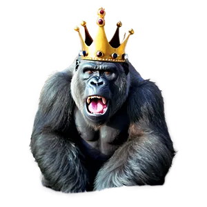 Angry Gorilla With Crown PNG Obo PNG