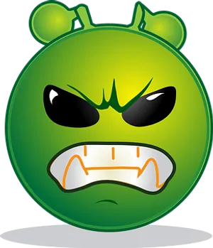Angry Green Alien Graphic
