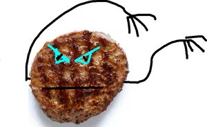 Angry Hamburger Cartoon Doodle PNG image