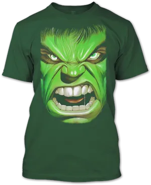 Angry Hulk Face T Shirt Design PNG