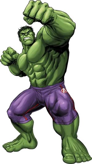 Angry Hulk Pose Illustration PNG image