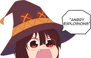 Angry Megumin Explosions PNG image