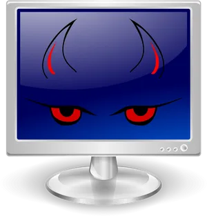 Angry Monitor Cartoon Character PNG image