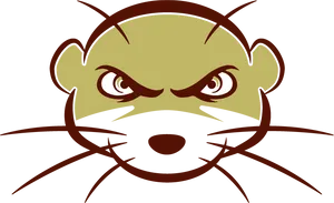 Angry Otter Cartoon Graphic PNG image