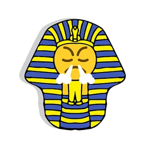 Angry Pharaoh Cartoon Emoji PNG image