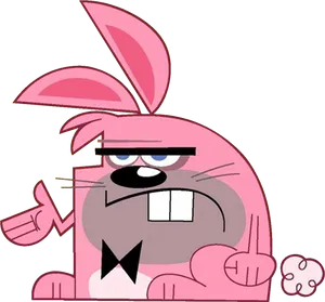 Angry Pink Cartoon Bunny PNG
