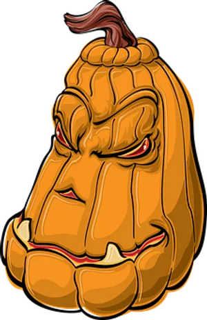 Angry Pumpkin Cartoon Vector PNG image