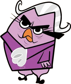 Angry Purple Cartoon Character
