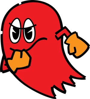 Angry Red Ghost Cartoon PNG image