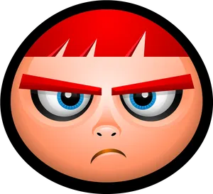 Angry Red Haired Cartoon Character PNG image