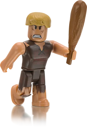 Angry Roblox Figure With Club PNG image
