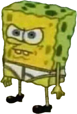 Angry Sponge Bob Cartoon Character PNG