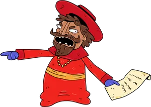 Angry Town Crier Cartoon PNG image