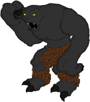 Angry Troll Cartoon Illustration