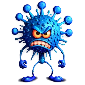 Angry Virus Cartoon PNG 66