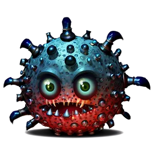 Angry Virus Cartoon PNG 73