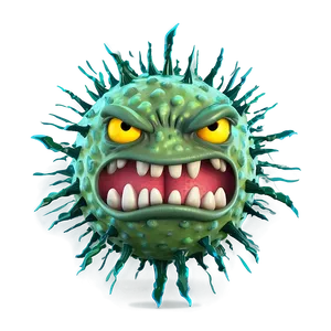 Angry Virus Cartoon PNG Npi