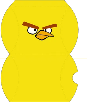 Angry Yellow Bird Graphic PNG image