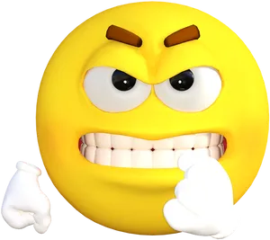 Angry_ Yellow_ Emoji_3 D PNG image