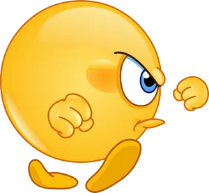 Angry Yellow Emoji Fist Clenched PNG