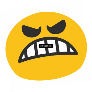 Angry Yellow Emoji Graphic PNG