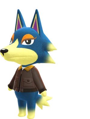 Animal Crossing Blue Wolf Character PNG image