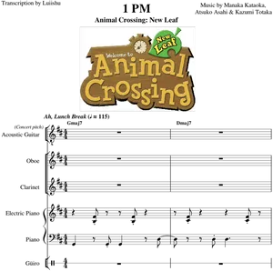 Animal Crossing New Leaf1 P M Music Score PNG image