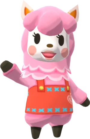 Animal Crossing Pink Sheep Villager PNG image